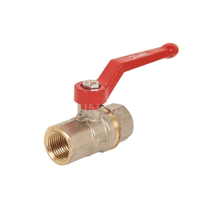 Шаровой кран латунный полнопроходной 1 1/4" ВР, ручка-рычаг, BVR, Danfoss 065B8210 lnd