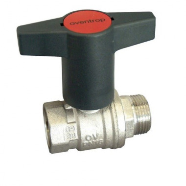 Кран шаровой Oventrop Optibal DN 15 НР-ВР G 1/2 черная пластиковая рукоятка