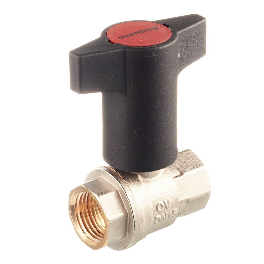 Кран шаровой Optibal DN 15 G 1/2 ВР-ВР черная пластиковая рукоятка