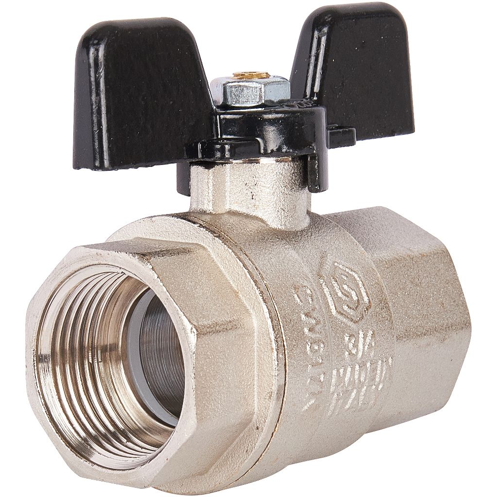 STOUT Кран шаровой полнопроходной, ВР/ВР, ручка бабочка 3/4 SVB-0002-000020