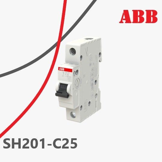 Автоматический выключатель ABB SH201-С25, 25A 6kA 1P тип С 2CDS211001R0254