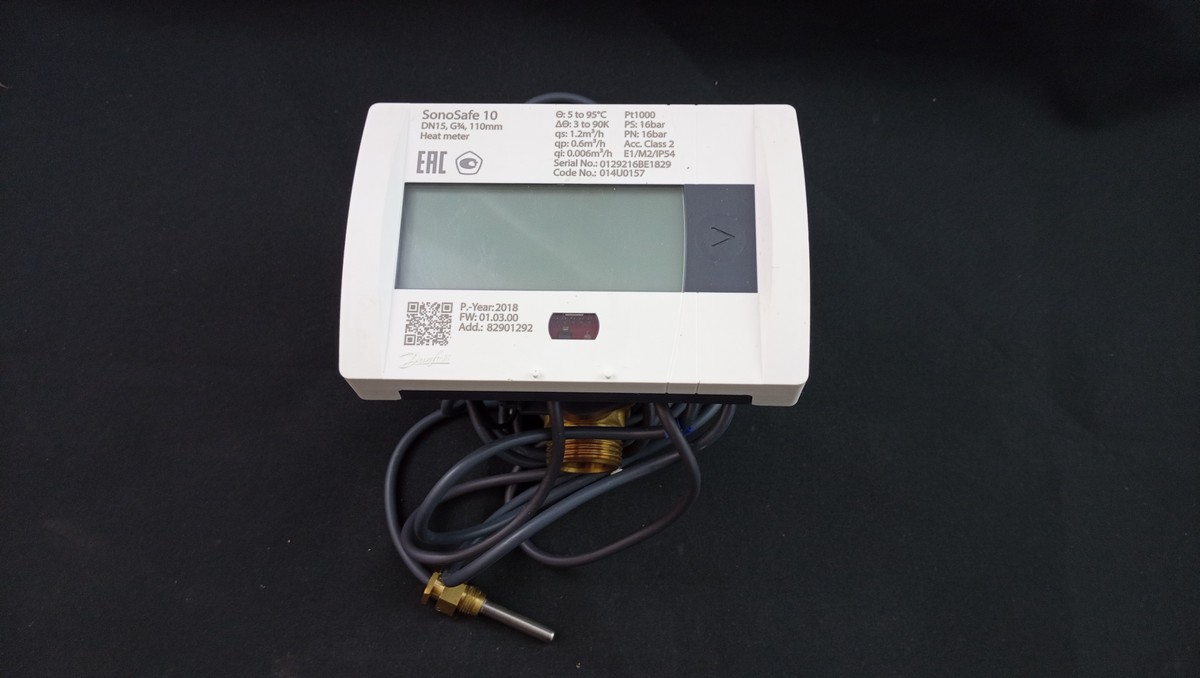 Danfoss 014U0157P - SonoSafe10/номинальный расход 0,6/ подающий трубопровод /Dn15/резьбовое исполнение/M-bus+лист поверки