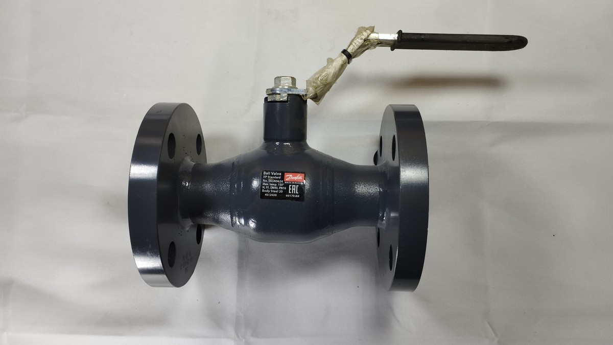 Danfoss 065N9624 - JIP Standard FF Кран шаровой фланцевый Ду40 Ру16 Тмакс=150С с рукояткой
