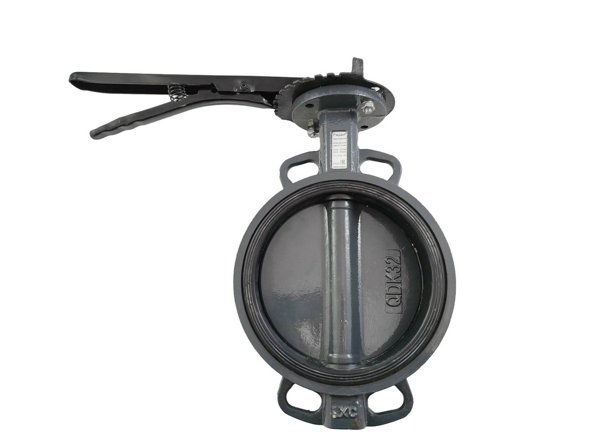 Ridan 082X4407R - Затвор дисковый поворотный РИДАН ЗДМ 03.16.200 PN16 DN200 корпус GG25, диск - чугун GGG40, уплотнение EPDM, управление - рукоятка