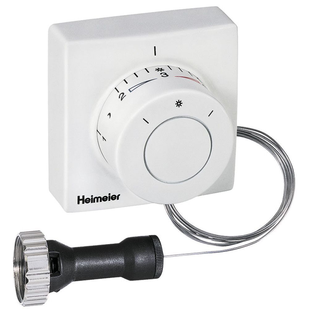 Термостат Heimeier F M30x1,5 со шкалой 1-5 t0-27C (2802-00.500) с дистанционной настройкой 2 м - термоголовки радиаторов, белый